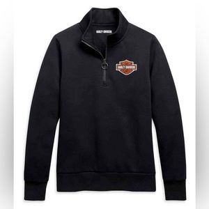 Harley-Davidson® Women's B&S Logo 1/4-Zip Fleece Pullover Sweatshirt